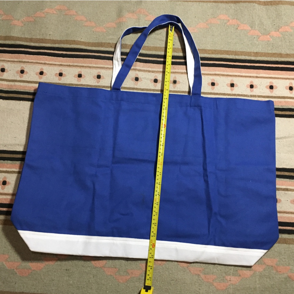 Assouline Royal blue large shoulder tote canvas never used - Picture 6 of 6